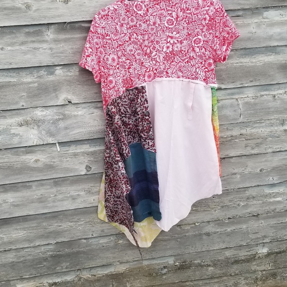 Boho Patchwork Tunic Shirt dress Upcycled - Picture 3 of 6